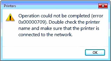 set default printer 0x00000709