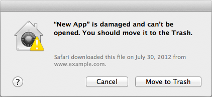 Apps is damaged and cannot be opened