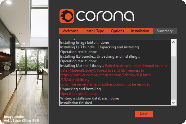Corona 5 không cài được Material Library