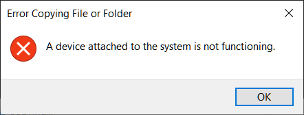 sửa lỗi A device attached to the system is not functioning