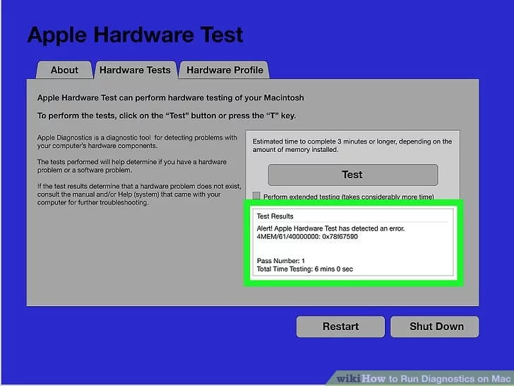kiểm tra sức khỏe Macbook bằng Apple Hardware Test