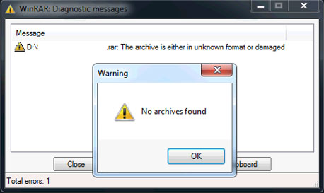 Sửa lỗi Winrar unknown format or damaged